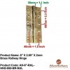 6" x 2.60" x 2mm Brass Railway Hinge